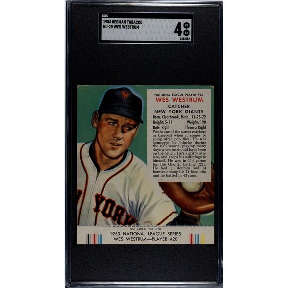 Vintage 1953 Redman Tobacco Wes Westrum SGC 4 - Picture 1 of 2